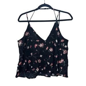 Lucy Paris Floral Button Front Camisole Tank Top Womens Medium Spaghetti Strap